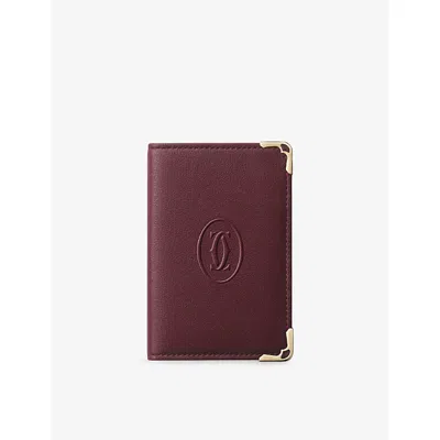 Cartier Womens Burgundy Must De  4cc Leather Card Holder