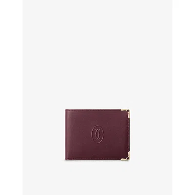 Cartier Womens Burgundy Must De  6cc Leather Wallet