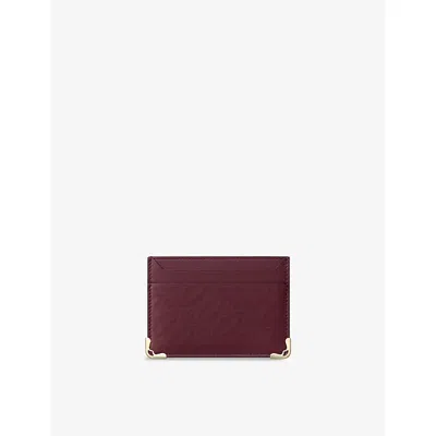 Cartier Womens Must De  Double Leather Card Holder Burgundy
