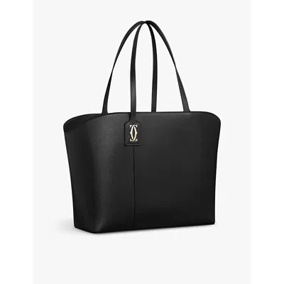 Cartier Womens Black C De  Leather Tote Bag