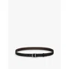 Cartier Womens Black And Brown C Reversible Leather Belt In Black And Brown