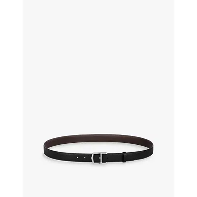 Cartier Womens Black And Brown C Reversible Leather Belt