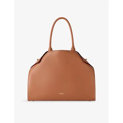 Cartier Womens  Clash Small Leather Tote Bag In Caramel