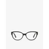 Cartier Womens Black Ct0450o Cat-eye-frame Acetate Optical Glasses