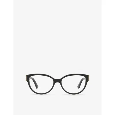 Cartier Womens Black Ct0450o Cat-eye-frame Acetate Optical Glasses