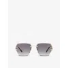 Cartier Womens Gold Ct0466s Square-frame Metal Sunglasses