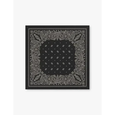 Cartier Womens Black Double C Paisley Bandeau Graphic-print Silk-twill Scarf