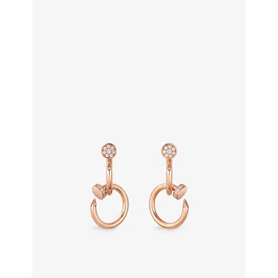 Cartier Womens Rose Gold Juste Un Clou 18ct Rose-gold And 0.38ct Diamond Earrings