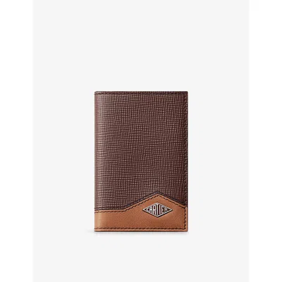 Cartier Womens  Losange Leather Card Holder In Truffle/caramel
