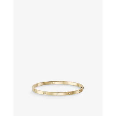 Cartier Womens Yellow Gold Love Small 18ct Yellow-gold And 10 Brilliant-cut Diamond Bracelet