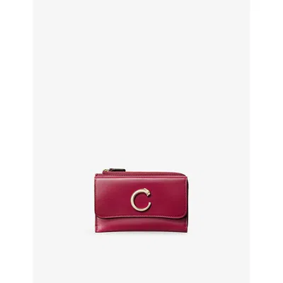 Cartier Womens  Panthère C Zip Leather Card Holder In Cherry