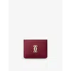 Cartier Womens C De  Leather Card Holder In Cherry
