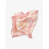 Cartier Womens Cherry Red/pink Panthère Greenhouse Silk-twill Scarf In Cherry Red/pink
