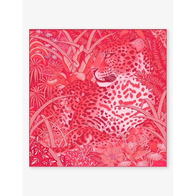 Cartier Panthère De  Graphic-print Silk-twill Scarf In Coral