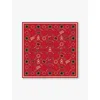 Cartier Womens Burgundy Diablo De  Graphic-print Silk-twill Scarf In Burgundy