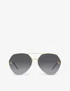 Cartier Womens Gold 6l001602 Ct0355s Round-frame Metal Sunglasses In Gold