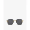 Cartier Womens Gold 6l001668 Ct0403s Rectangle-frame Titanium Sunglasses In Gold