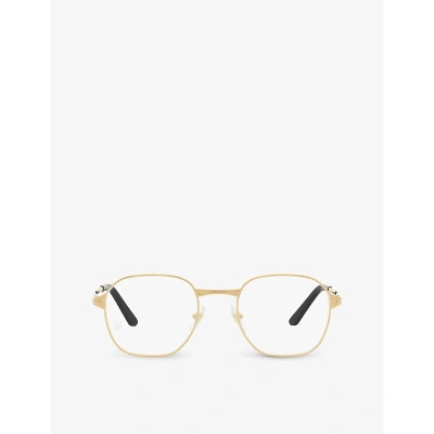 Cartier Womens Gold 6l001699 Ct0441o Round-frame Metal Glasses