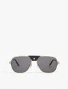 Cartier Womens Gold Ct0165s Aviator Sunglasses In Gold