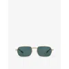 Cartier Womens Gold Ct0463s Rectangular-frame Metal Sunglasses