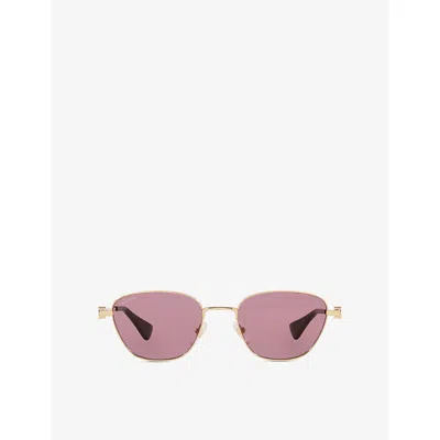 Cartier Womens Gold Ct0469s Cat-eye Metal Sunglasses