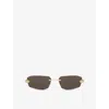 Cartier Womens Gold Ct0474s Panthère Rectangle-frame Metal Sunglasses In Gold