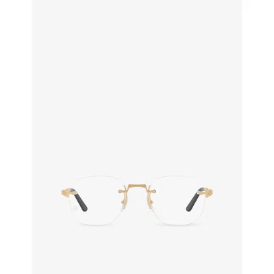 Cartier Womens Ct0478o Rectangle-frame Metal Optical Glasses Gold