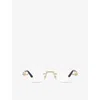 Cartier Ct0479o Oval-frame Metal Optical Glasses In Gold