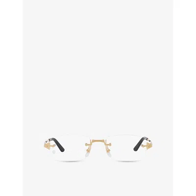 Cartier Ct0479o Oval-frame Metal Optical Glasses In Gold