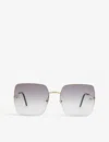 Cartier Womens Gold Panthère De  Square-frame Sunglasses In Gold