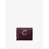 Cartier Womens Grape Panthère C De  Mini Leather Wallet In Purple