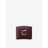 Cartier Womens Grape Panthère C De  Simple Leather Card Holder In Brown