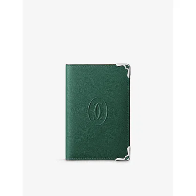 Cartier Womens Green Must De  4cc Leather Card Holder