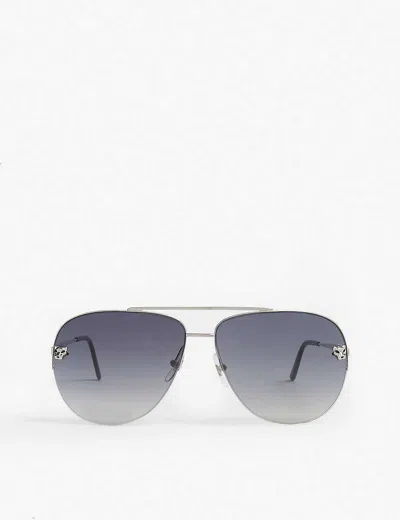 Cartier Womens Grey Aviator Sunglasses