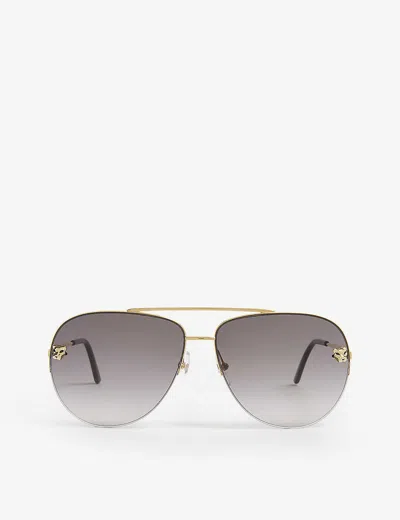 Cartier Womens Grey Aviator Sunglasses