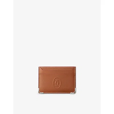 Cartier Womens Beige Must De  Leather Card Holder In Sand