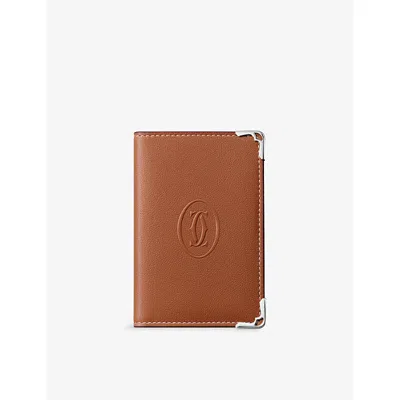 Cartier Womens Beige Must De  Leather Card Holder In Sand