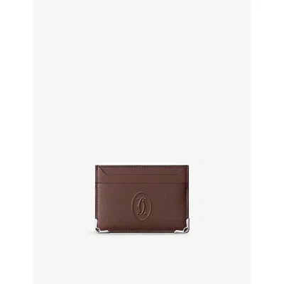 Cartier Womens Must De  Leather Card Holder In Truffle