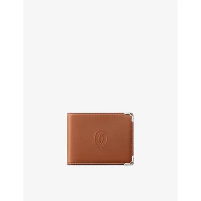 Cartier Womens Beige Must De  Leather Wallet In Sand
