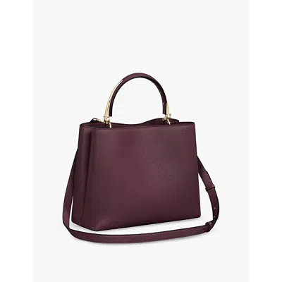 Cartier Womens Plum Panthère De  Medium Leather Top-handle Bag