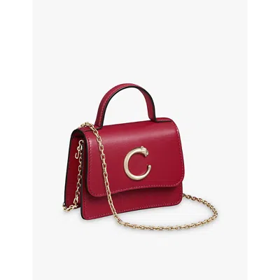 Cartier Womens Cherry Red Panthère De  Micro Leather Cross-body Bag