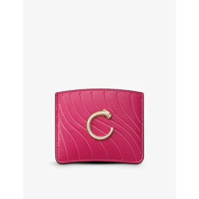 Cartier Womens Red Panthère De  Simple Leather Card Holder