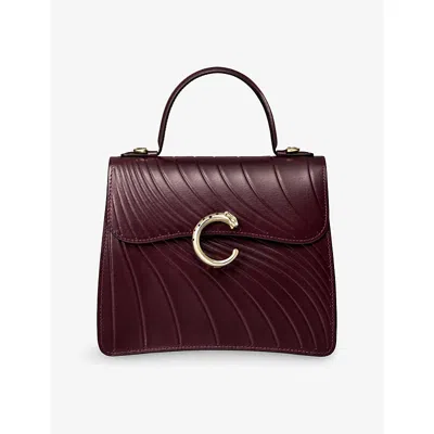 Cartier Womens Grape Panthère De  Small Leather Top-handle Bag In Purple