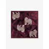 Cartier Womens Grape Panthère Illusion Printed Silk-twill Scarf In Gold