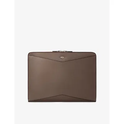 Cartier Womens Pepper Grey Losange Leather Portfolio Bag In Brown