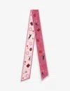 Cartier Womens Pink Diabolo De Graphic-print Bandeau Silk Scarf In Pink