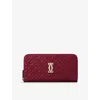 Cartier Womens Red C De  International Zipped Leather Wallet In Red