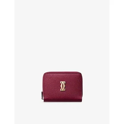 Cartier Womens C De  Leather Wallet In Red