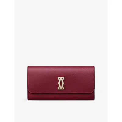 Cartier Womens Red C De  Leather Wallet