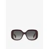 Cartier Womens Red Ct0471s Panthère-c Square-frame Acetate Sunglasses In Red